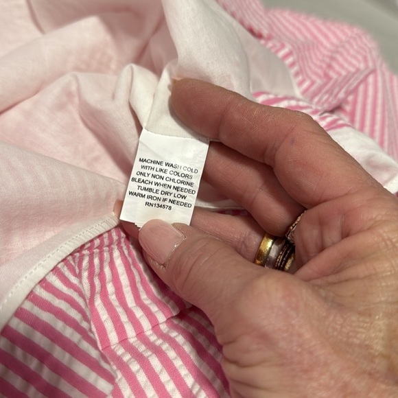 Vineyard Vines NWT Tie Front Seersucker Shirt Dress in Malibu Pank size 2 - Picture 12 of 13